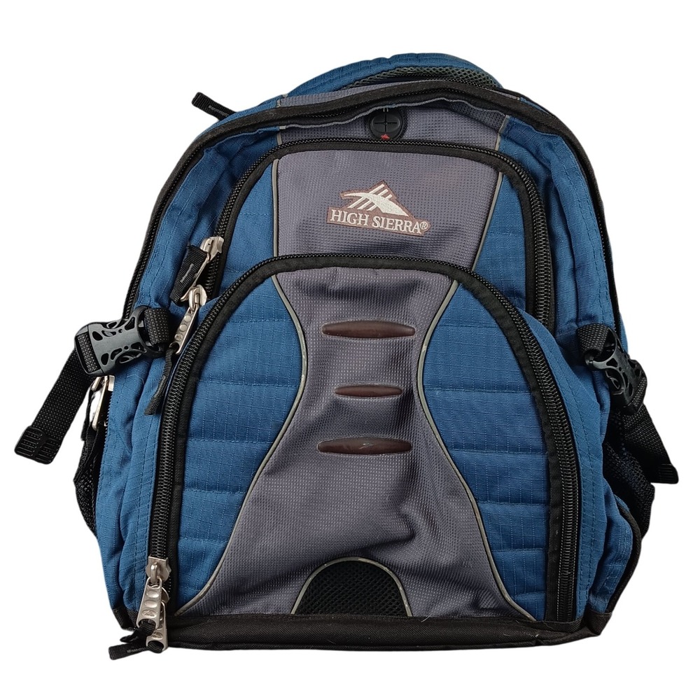 High Sierra Backpack Blue Gray‎ School Travel Hiking Book Bag